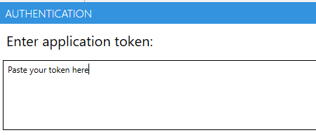 Enter the authentication token