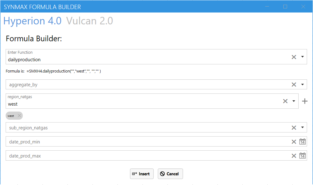 Example input for dailyproduction function region_natgas filter