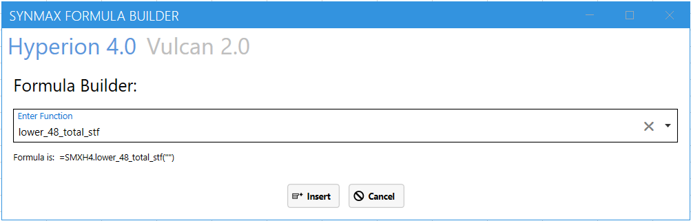 Lower_48_total_sft function selected in SynMax Formula Builder UI