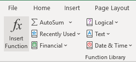 Click on the "Insert Function" button to open a dialog box