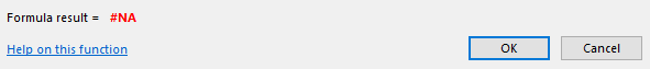 Click "OK" to close the "Function Arguments" dialog box and return to the worksheet